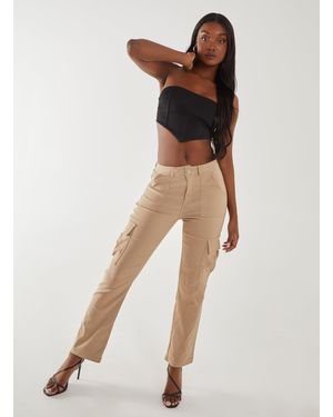 Pink Vanilla Wide Leg Pocket Cargo Trousers - Multicolour