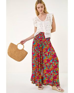 Roman Abstract Palazzo Trouser - Red