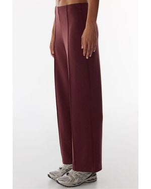Penti Ribbed High Waist Wide Leg Trousers - Red