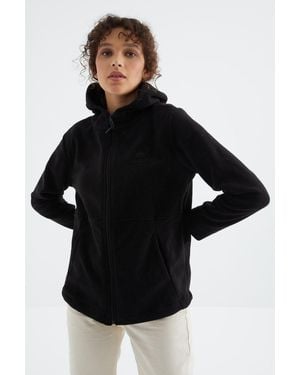 TOMMY LIFE Hooded Zip Sweatshirt - Black