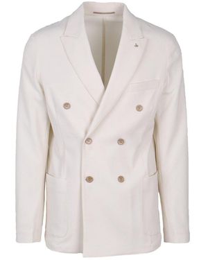 AT.P.CO Doublebreasted Blazer Textured Fabric - Grey