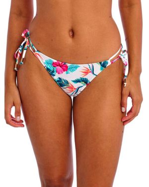 Freya Palm Paradise Tie Side Bikini Brief - Blue