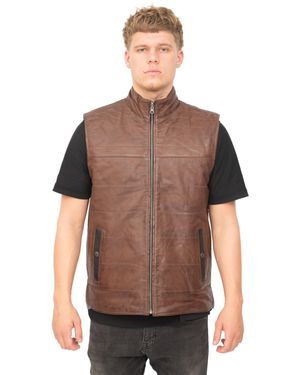 Infinity Leather Reversible And Gilet-Preston - Brown