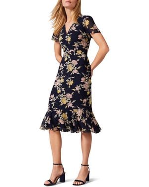Phase Eight Melissa Georgette Floral Dress - Black