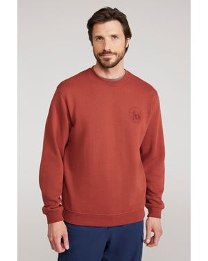 Mountain Warehouse 'Circle Mountain' Crew Neck Sweatshirt Casual Lightweight Pullover Jumper Cotton - Red