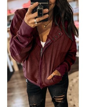 Azura Exchange Zipup Long Sleeve Jacket - Red