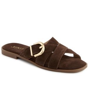 Jones Bootmaker Hylda Smart Suede Leather Mules - Brown