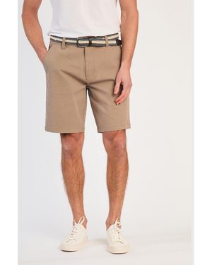 Tokyo Laundry Cotton Chino Short With Belt - Brown