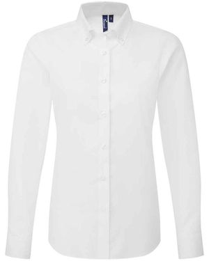 PREMIER Ladies Supreme Oxford Long-Sleeved Formal Shirt - White