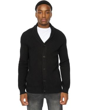 Duck and Cover Venosa Shawl Collar Cardigan - Black