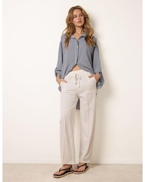 Blue Vanilla Seam Detail Trousers - Natural