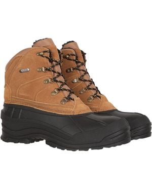 Mountain Warehouse 'Range' Snow Boots With Deep Lugs Winter Skiing Shoes Leather - Brown