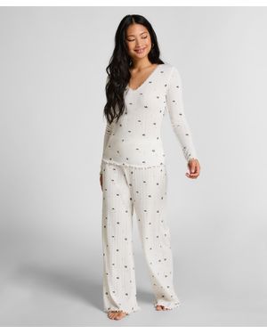 Hunkemöller Pointelle Pyjama Set - White