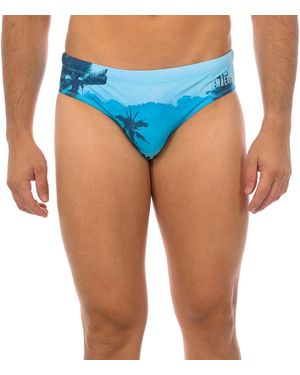 Bikkembergs Lace-Up Brand Detail Swim Trunks - Blue