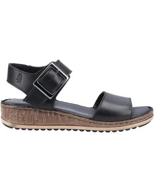 Hush Puppies Ladies Ellie Leather Wide Sandals - Blue