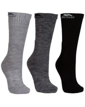 Trespass Jackbarrow Trekking Socks (Pack Of 3) (Carbon Melange/Stone Melange/ - Grey