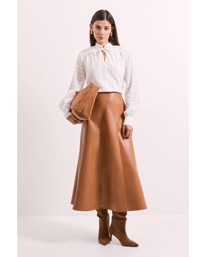 PRINCIPLES Textured Poets Blouse - White