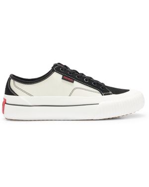 HUGO Dyerx Tenn Canvas Low Top Trainers - Black