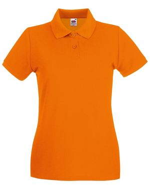 Fruit Of The Loom Ladies Lady-Fit Premium Short Sleeve Polo Shirt Cotton - Orange