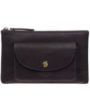 Conkca 'Treasure' Leather Clutch Bag - Black