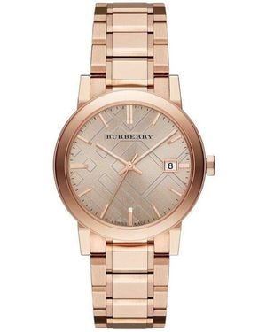 Burberry Bu9034 Rose Dial-Tone Watch Stainless Steel - Metallic