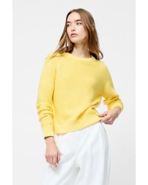 French Connection Cotton Mozart Knit Long Sleeve Jumper - Yellow