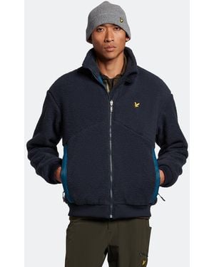 Lyle & Scott Reversible Recycled Shearling Jacket - Blue