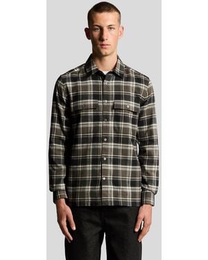 Lyle & Scott Brushed Cotton Check Shirt - Black