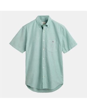 GANT Regular-Fit Classic Short Sleeves Oxford Shirt - Green