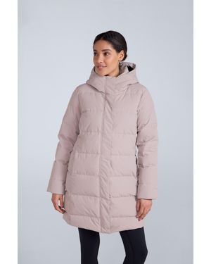 Mountain Warehouse 'Ivy' Down Coat Water Resistant Zip Up Long Hooded Puffer Winter Jacket - Pink