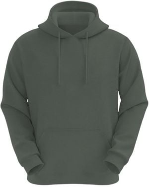 VR2 Denim Plain Hoodie Long Sleeve Pullover - Green