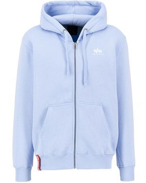 Alpha Industries Basic Logo Zip Hoodie - Blue