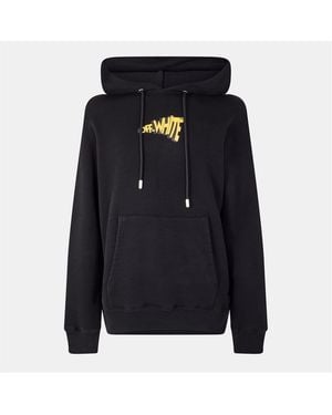 Off-White c/o Virgil Abloh Off Slim Fit Lettering Hooded Sweatshirt - Blue