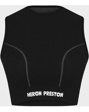 Heron Preston Active Short Sleeve Crop Top - Black