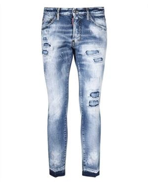 DSquared² Cool Guy Cropped Denim Trousers Cotton - Blue