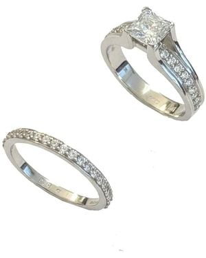 Bibei Ring And Wedding Band Set - Metallic