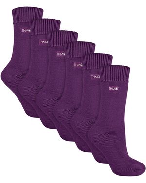 THMO 6 Pairs Ladies Soft Breathable Thermal Socks - Purple