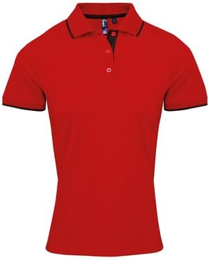 PREMIER Ladies Contrast Coolchecker Polo Shirt - Red