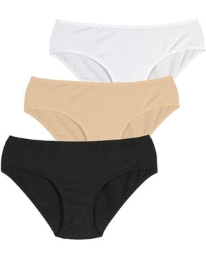 Penti Low-Waist Cotton Jersey Briefs, 3-Pack - White