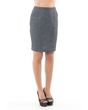 Conquista Stitch Detail Straight Skirt - Grey