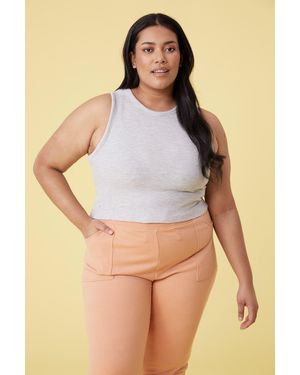 Mountain Warehouse Ribbed Tank Vest Comfy Stretchy Casual Crop Top - Grey