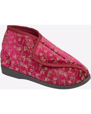Zedzzz Geraldine Bootee Slippers - Red
