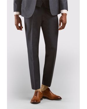 Scott Flat Fronted Tailored Suit Trousers - Black