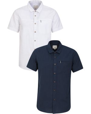 Mountain Warehouse 'Coconut Slub Texture' Shirt With Chest Pocket Everyday Top - Blue
