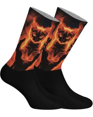 Jenes Socks Funny Printed Long For And - Blue