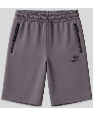 TOMMY LIFE Regular-Fit Knit Sweat Shorts - Grey