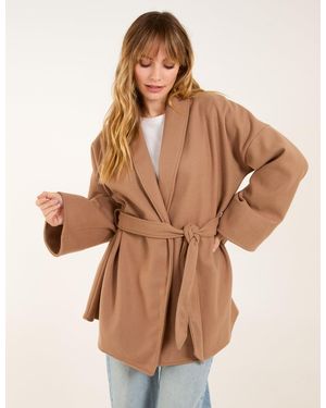 Blue Vanilla Wrap Belted Jacket - Brown