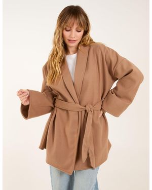 Blue Vanilla Wrap Belted Jacket - Brown