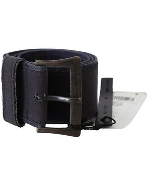 Ermanno Scervino Wide Square Rustic Buckle Belt Leather - Black