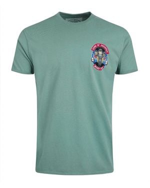 Weird Fish Sons Of Anchovy Back Print T-Shirt (Mineral) Cotton - Green